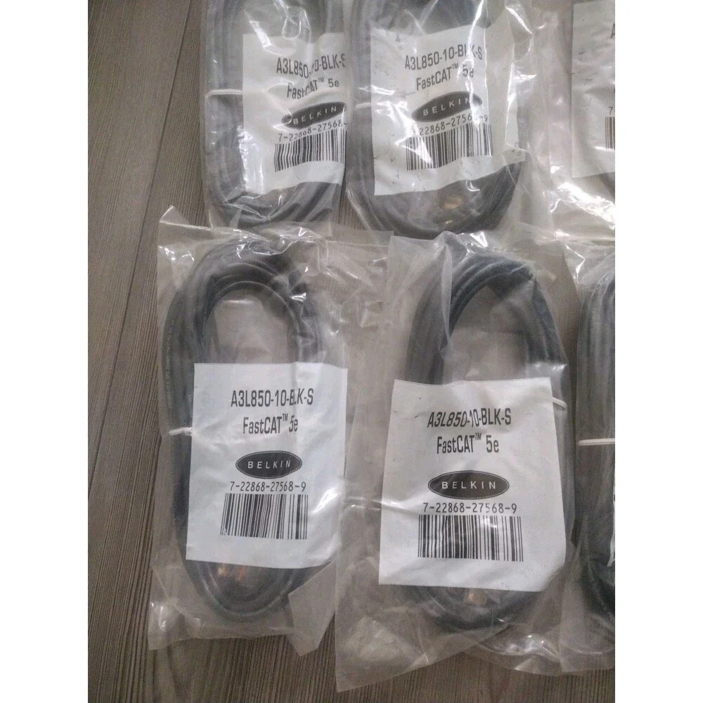 6 NEW -Belkin A3L850-10-BLK-S  Snagless FastCat 5e Patch Cable -10ft (NOS) - Picture 2 of 6